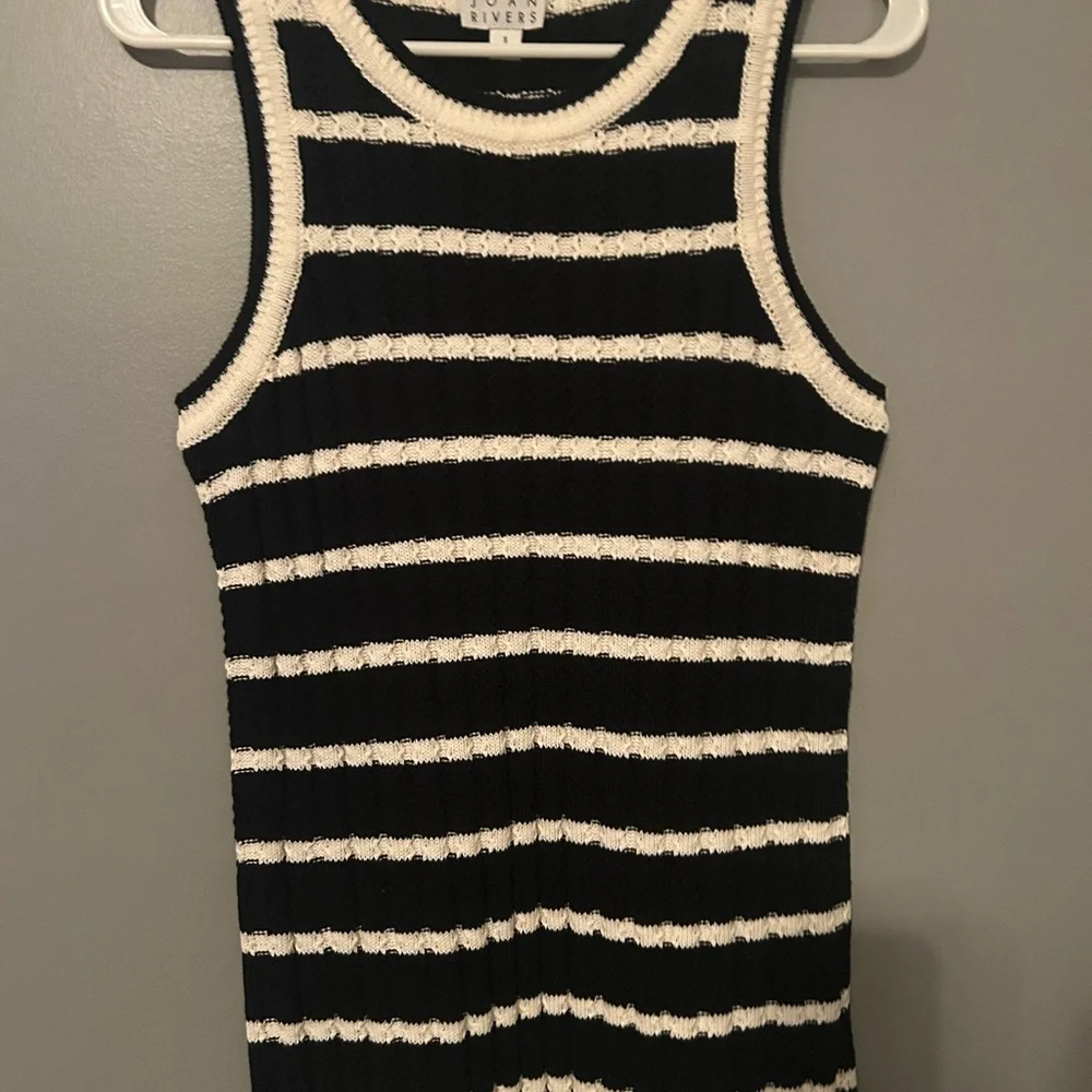 Joan Rivers Black and White Striped Crew Neck Sweater - Picture 8 of 8
